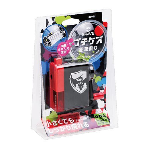 日本文具 SONIC - 手動式削鉛筆機-紅黑