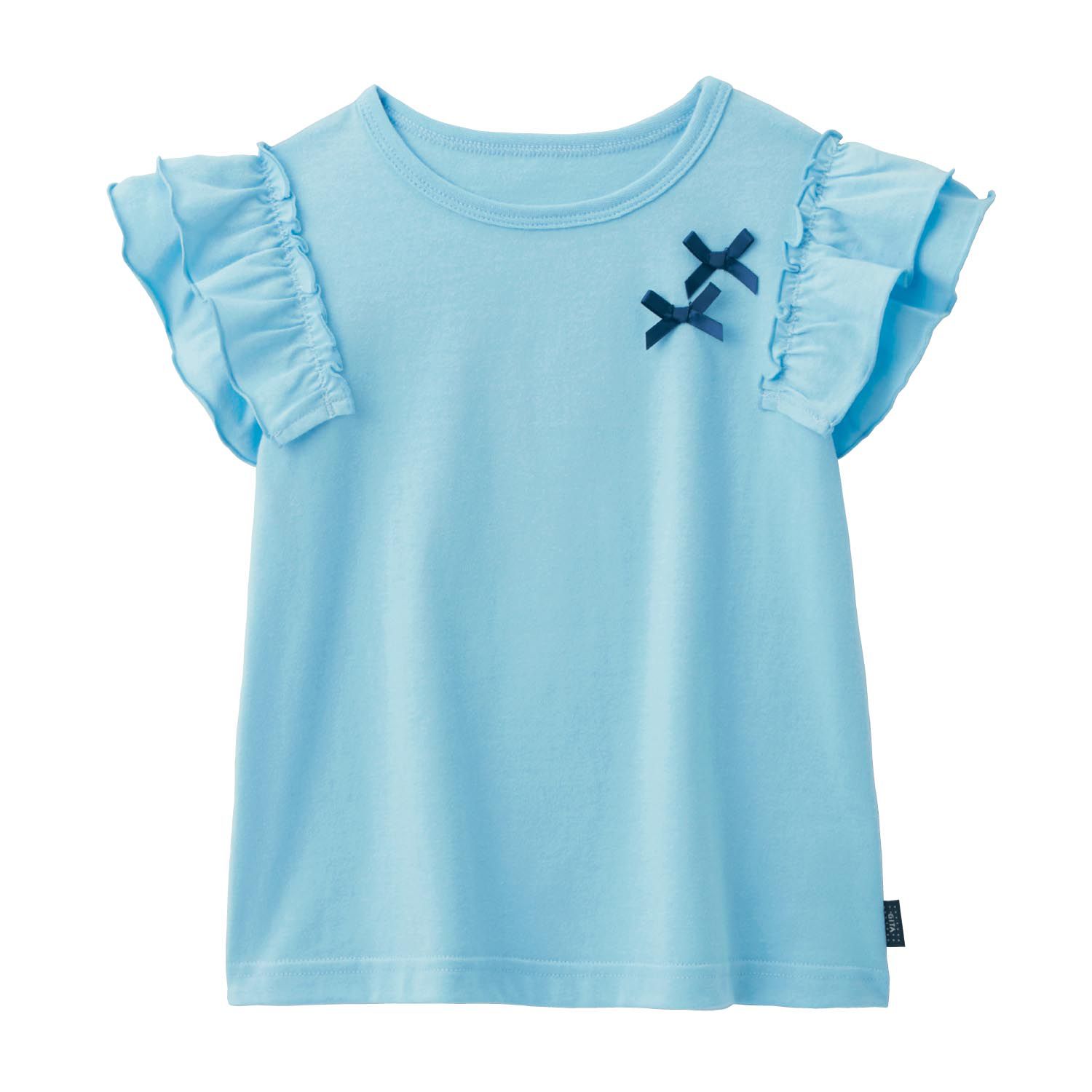 日本千趣會 - GITA 天竺棉荷葉蛋糕袖短T-深藍