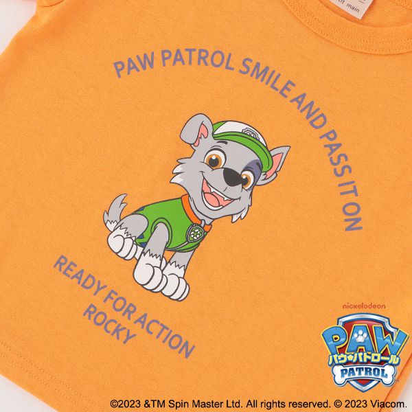 日本 petit main - 汪汪隊聯名 印花短袖上衣-毛毛-卡其