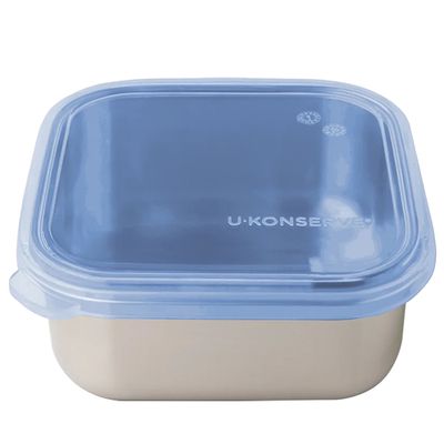 美國優康 U-Konserve - 不鏽鋼方形保鮮盒 450ml-宇宙藍-冷凍盒/便當盒/儲存盒-通過 LFGB 食品安全等級認證 / CPSIA 檢驗