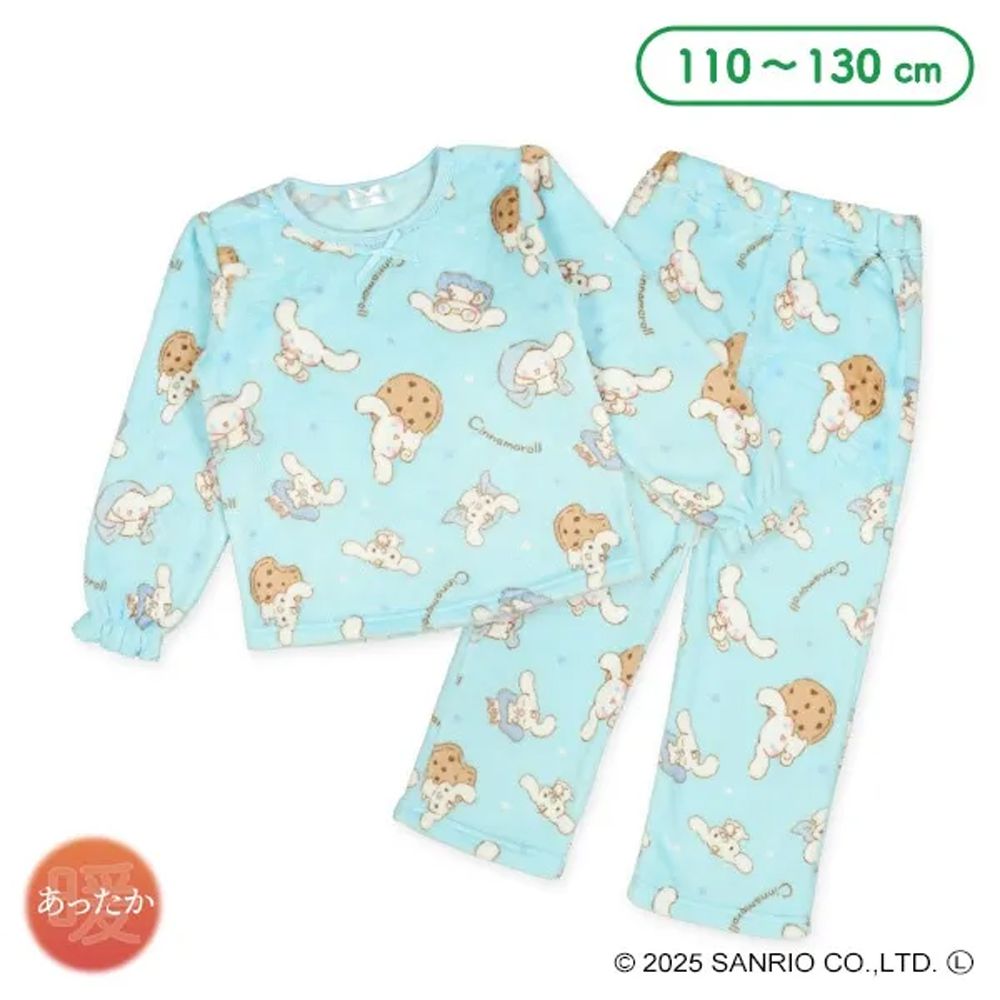 聯名款 絨毛保暖長袖家居服/睡衣-卡通人物三麗鷗-水藍