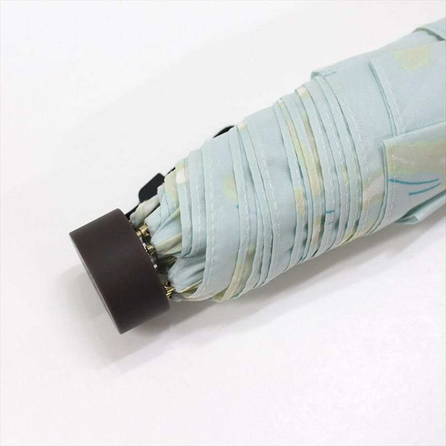 日本 nifty colors - 抗UV輕量 晴雨兩用折疊傘-迷你貓貓-淺灰 (直徑98cm/194g)