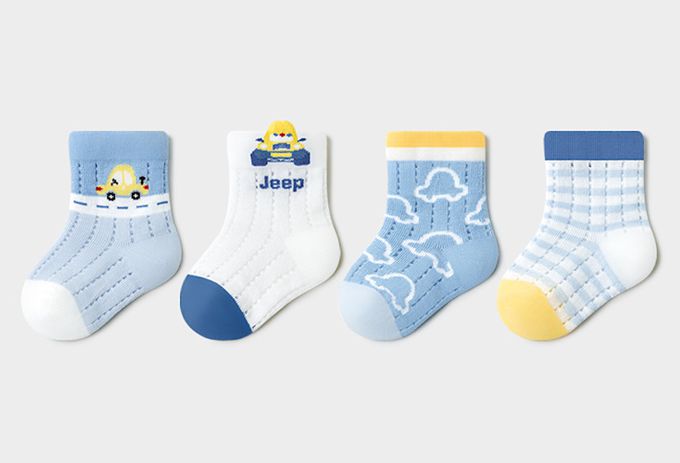 汽車噗噗網眼短筒棉襪