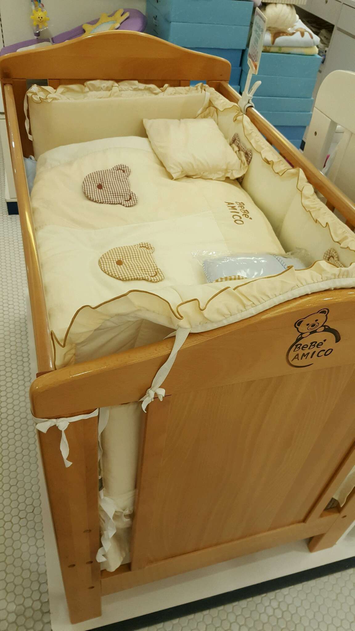 奇哥 櫸木大床 嬰兒床+七件組（藍色或黃色）