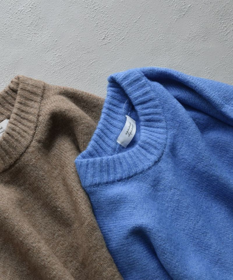 日本 zootie - 柔軟圓領短版針織毛衣-咖啡牛奶