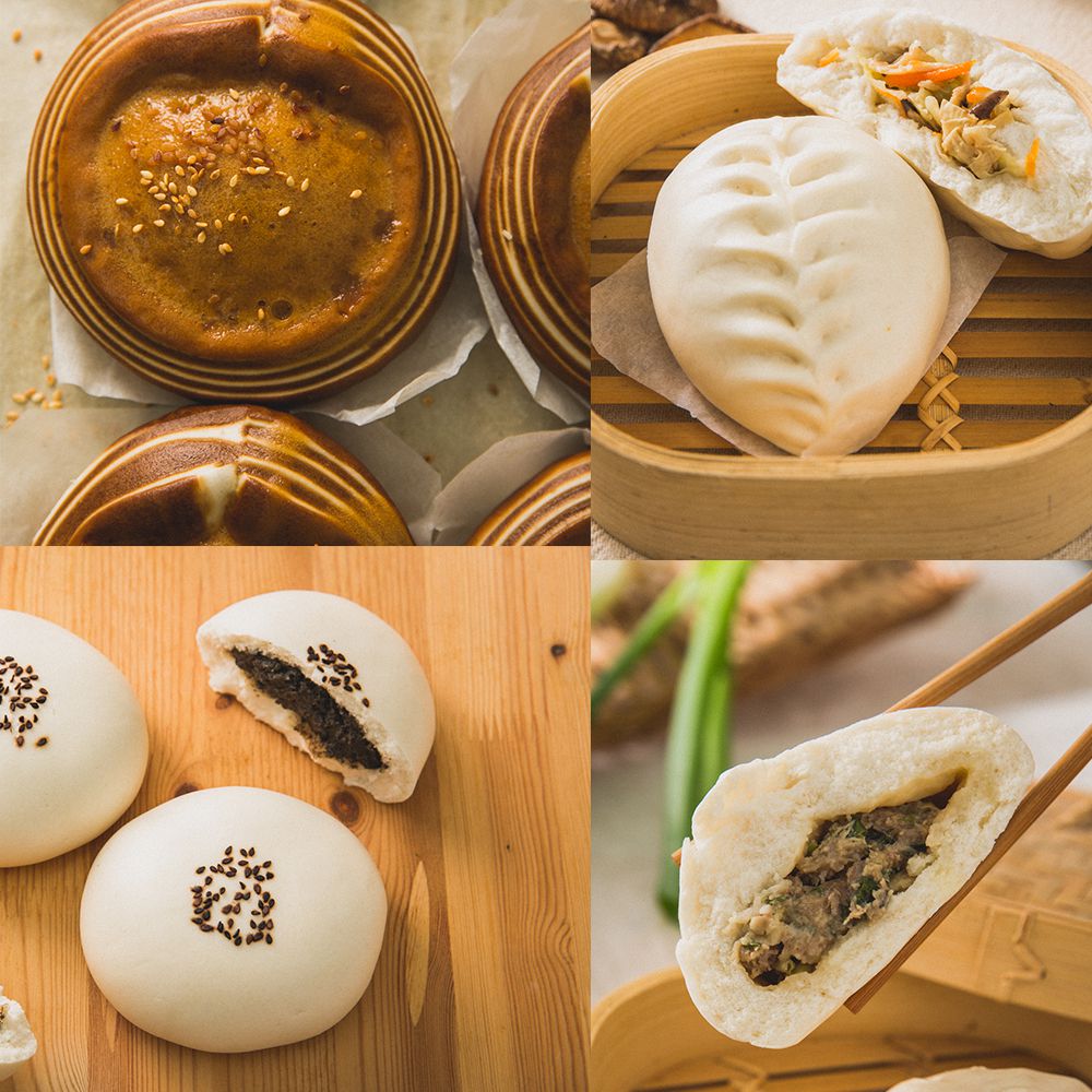 小資精選14顆含運組-鮮肉包*2顆/高麗菜包*2顆/芝麻包*1顆/黑珍珠*2顆/京采披薩*2顆/蔓越莓饅頭*1顆/牛奶饅頭*2顆/瓜瓜圈*2顆
