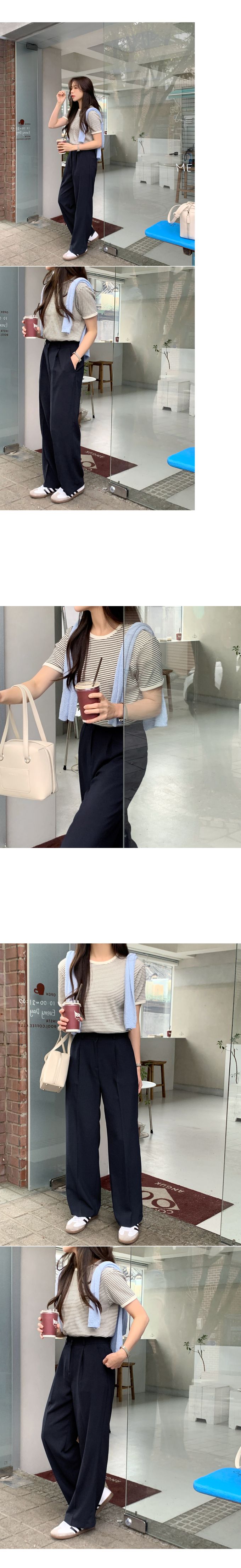 韓國 98doci - 夏季好搭西裝直筒寬褲-薄荷綠