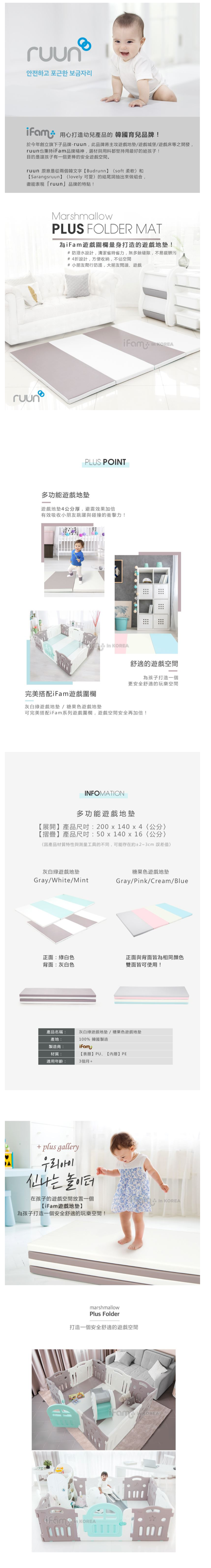 韓國 ruun - 糖果色遊戲地墊 (【地墊】200cm x 140cm x 4cm)