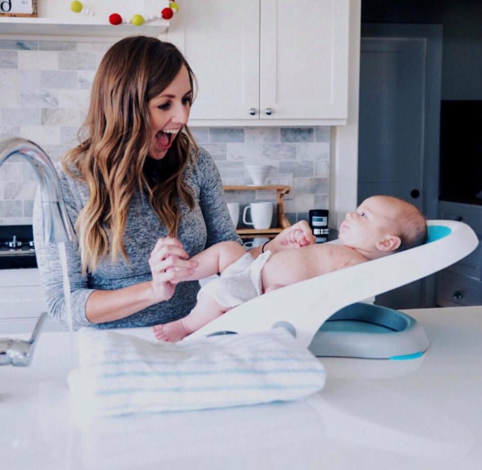 Summer Infant - 可調式時尚摺疊洗澡躺椅-藍色