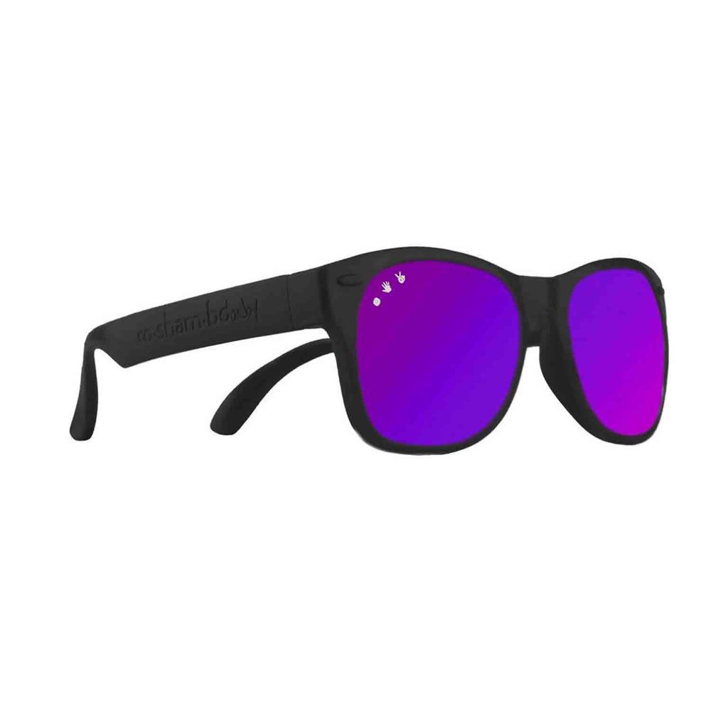 美國 Roshambo - Roshambo繽紛視界 時尚墨鏡-兒童款-時尚黑-偏光鏡片紫 (5-12Y)