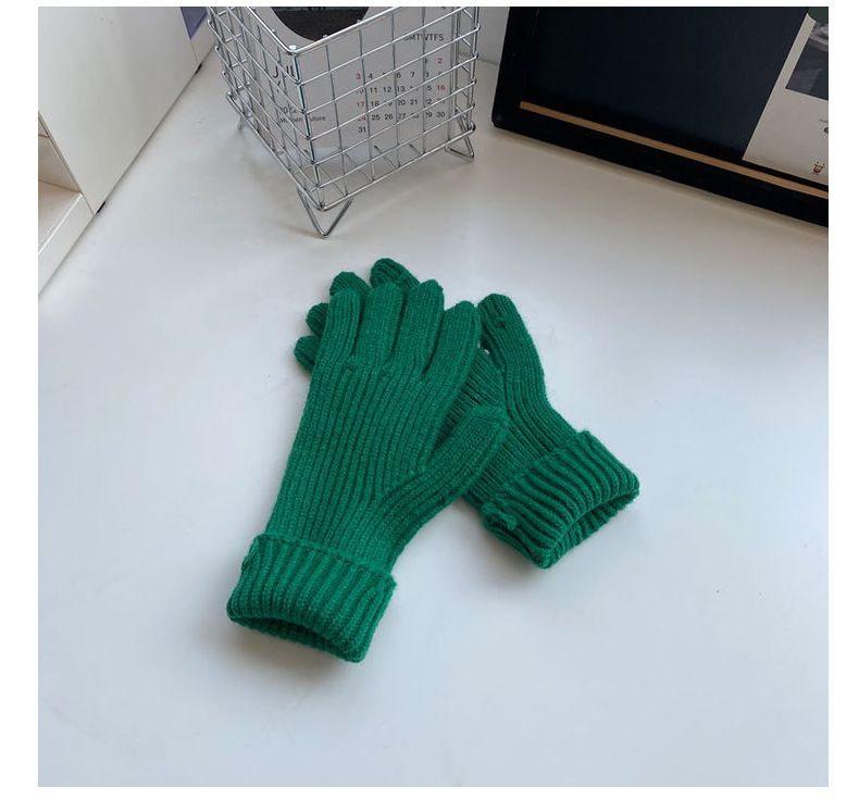 可觸控針織長款手套-杏色 (均碼)