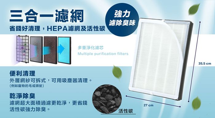 Jason - PM2.5顯示型空氣清淨機 EAP-0240F-2入免運組-白色