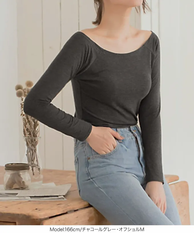 日本 Kobe Lettuce - ＋5度C 發熱機能美型內搭衣(可選領)-黑