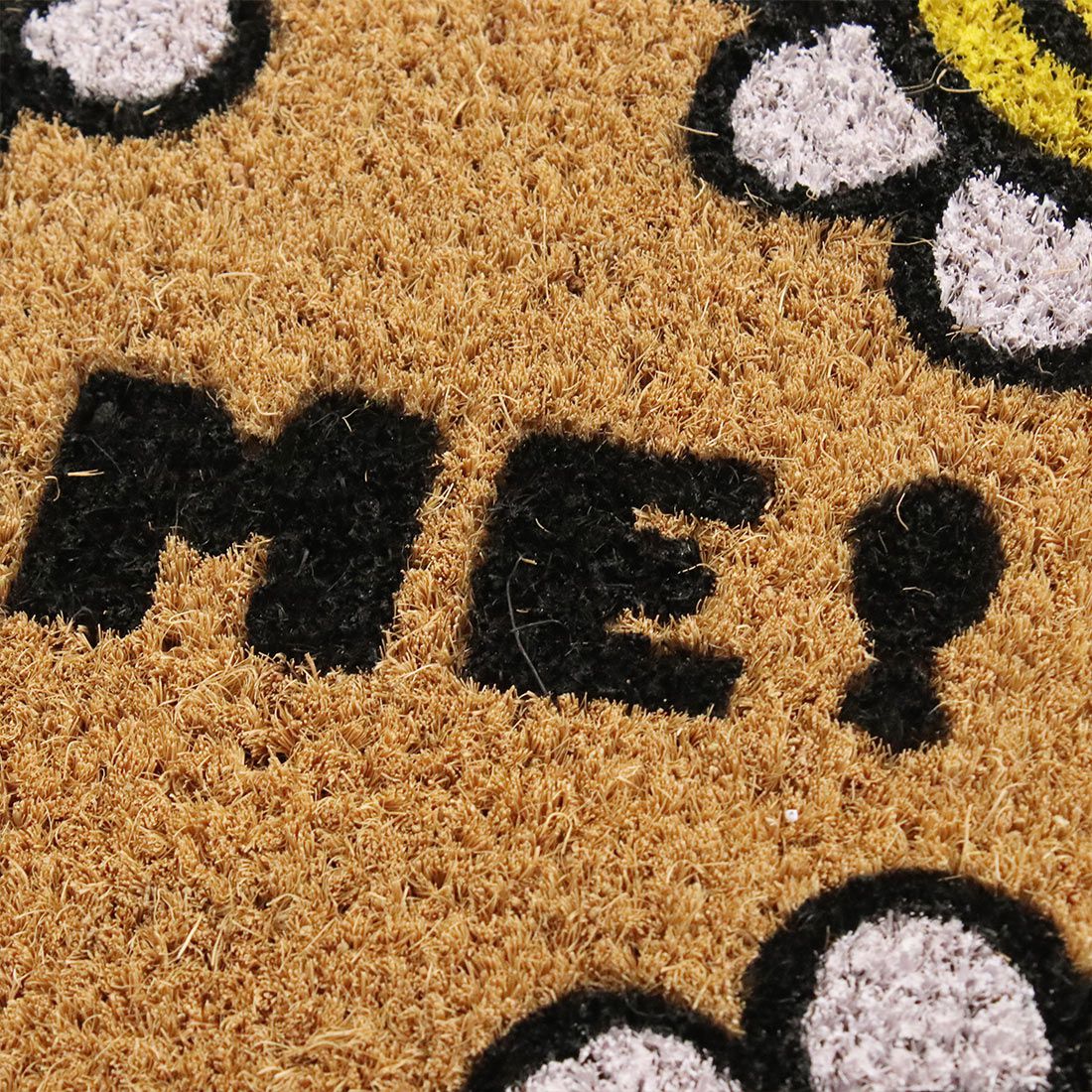 日本 TOMO - 椰子纖維室外腳踏墊/地墊-花花笑臉 (約60×40cm)