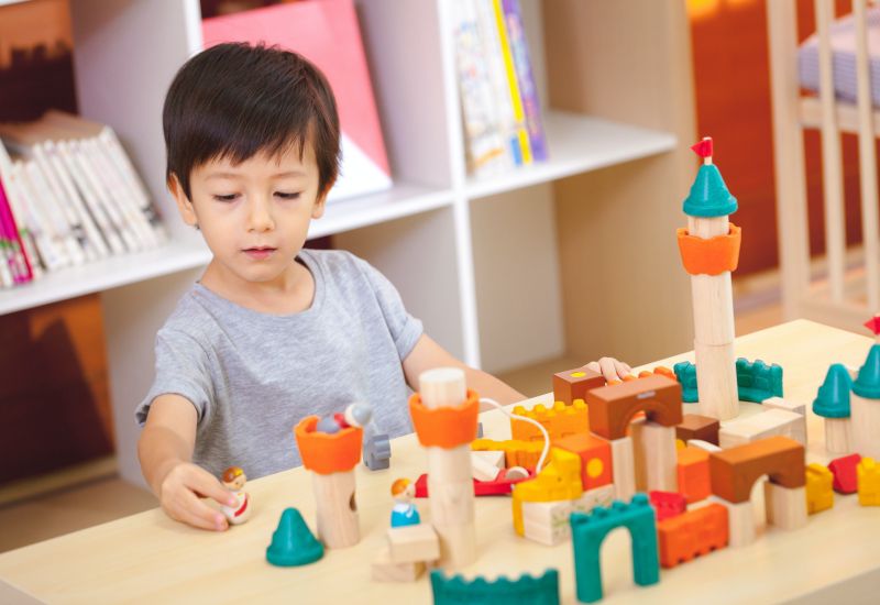 泰國 Plantoys - 飛龍城堡木質積木組(60件入)