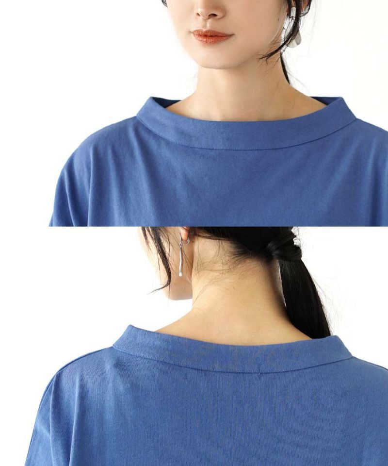 日本 zootie - 大圓領雙口袋落肩五分袖上衣-天使白