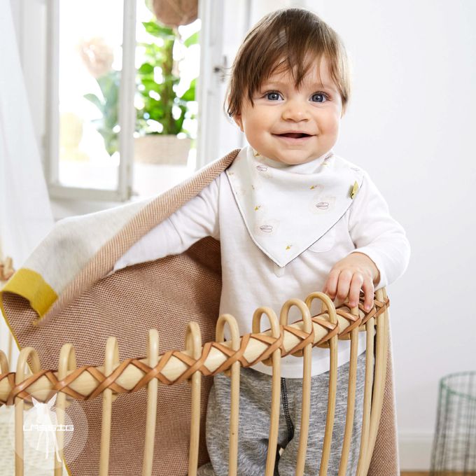 德國 Lassig - 有機棉嬰兒毯-鯨魚