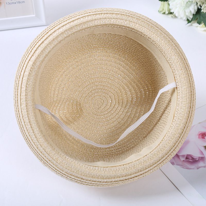 兒童造型遮陽草帽-藍色