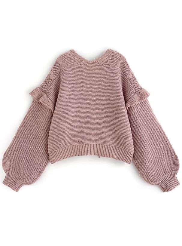 日本 GRL - 甜美交叉綁帶針織外套-黑 (F)