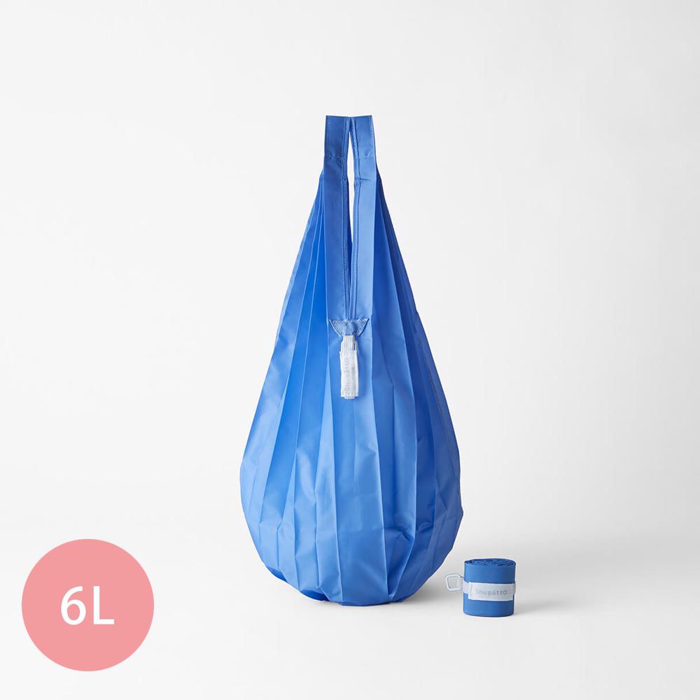 日本 MARNA - Shupatto 秒收摺疊購物袋-Drop水滴輕薄款-寶石藍 (mini(20x42cm))-耐重 3kg / 6L