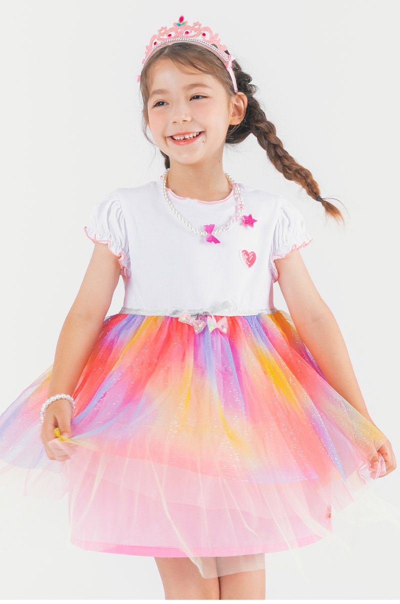 韓國 OZKIZ - (附頭飾、飾品)夢幻仙子漸層網紗洋裝