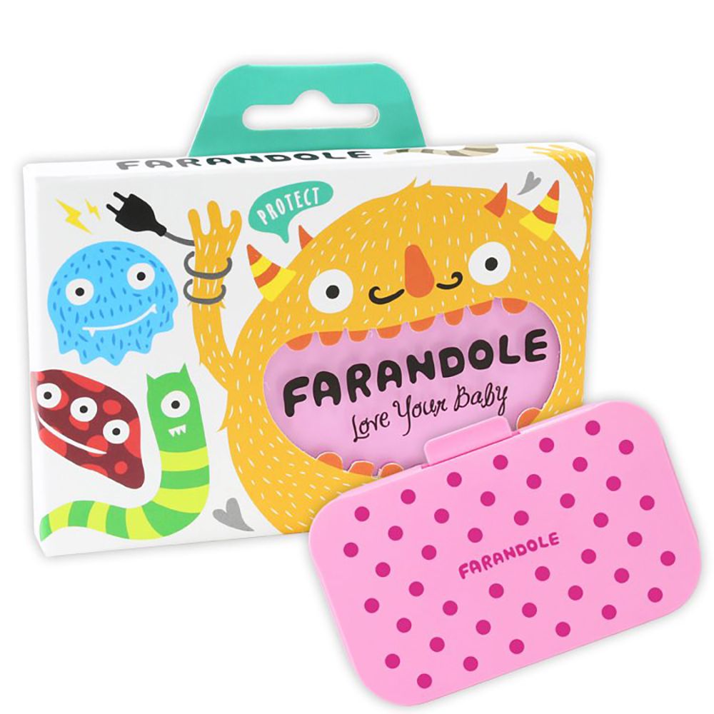 FARANDOLE 法紅荳 - 插座 & 開關安全防護蓋-粉底點點-粉紅