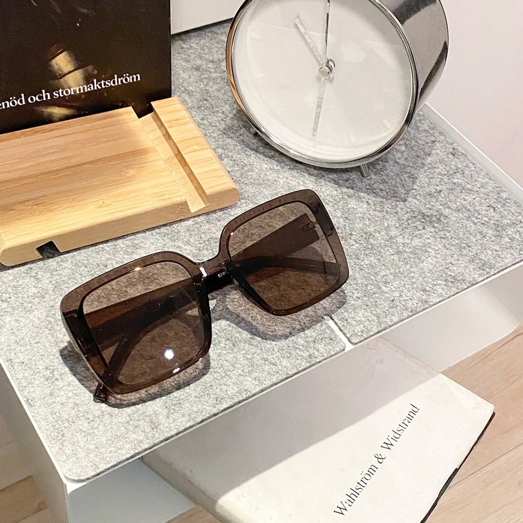 ALEGANT - 韓版微光核桃棕透視感方框墨鏡│UV400太陽眼鏡