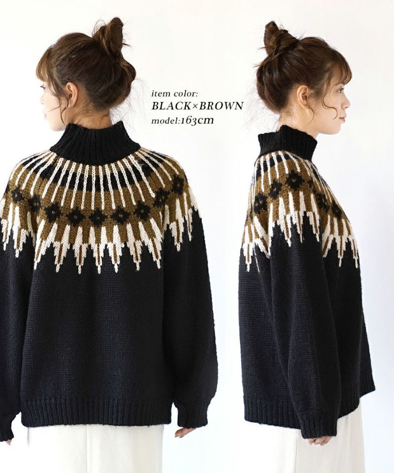 日本 zootie - 歐風質感球心紋針織毛衣-米x藍