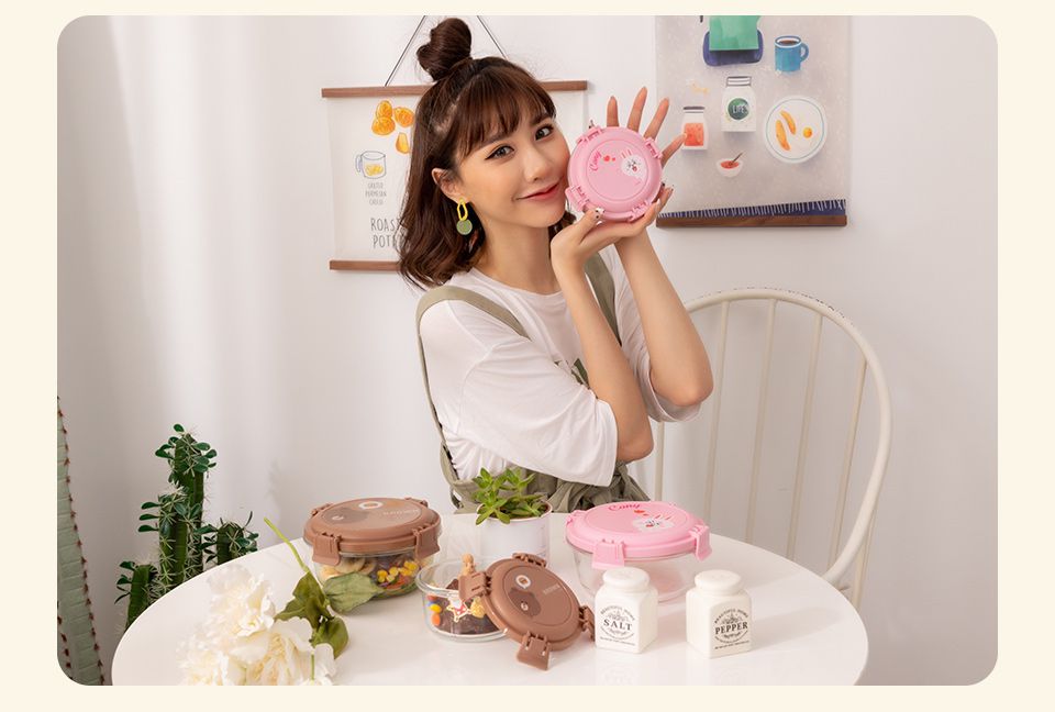 Hiromimi - LINE FRIENDS玻璃保鮮盒2入組-兔兔