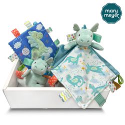 美國 MaryMeyer 蜜兒 - 小飛龍臻藏禮盒(標籤沙沙紙+標籤親膚安撫巾+標籤手搖鈴)