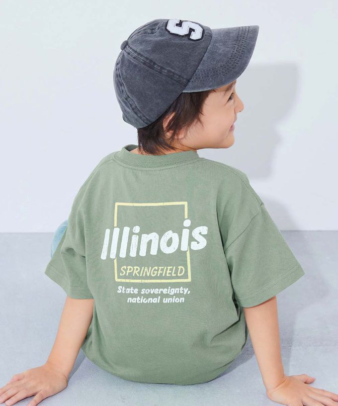 日本 devirock - 100%棉 定番印花寬版短袖上衣-漢堡-白