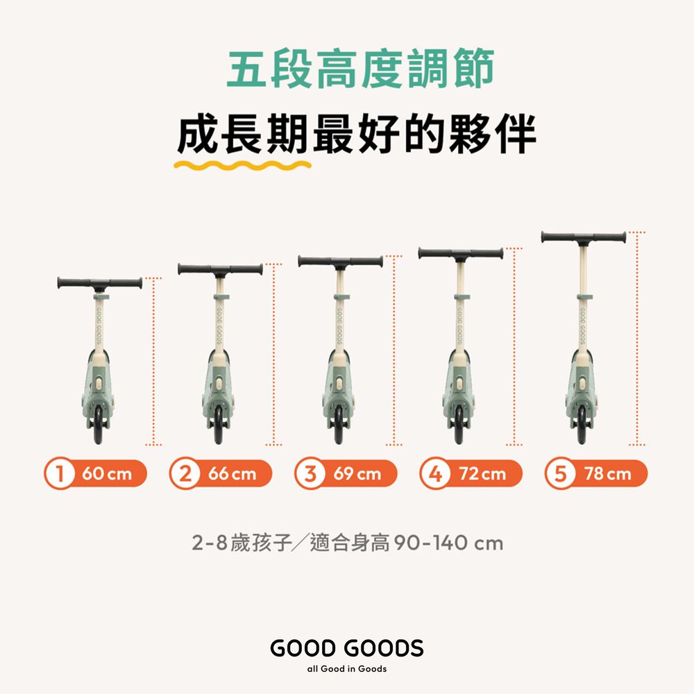 GOOD GOODS - 2IN1小森滑滑車-森林綠｜媽咪愛