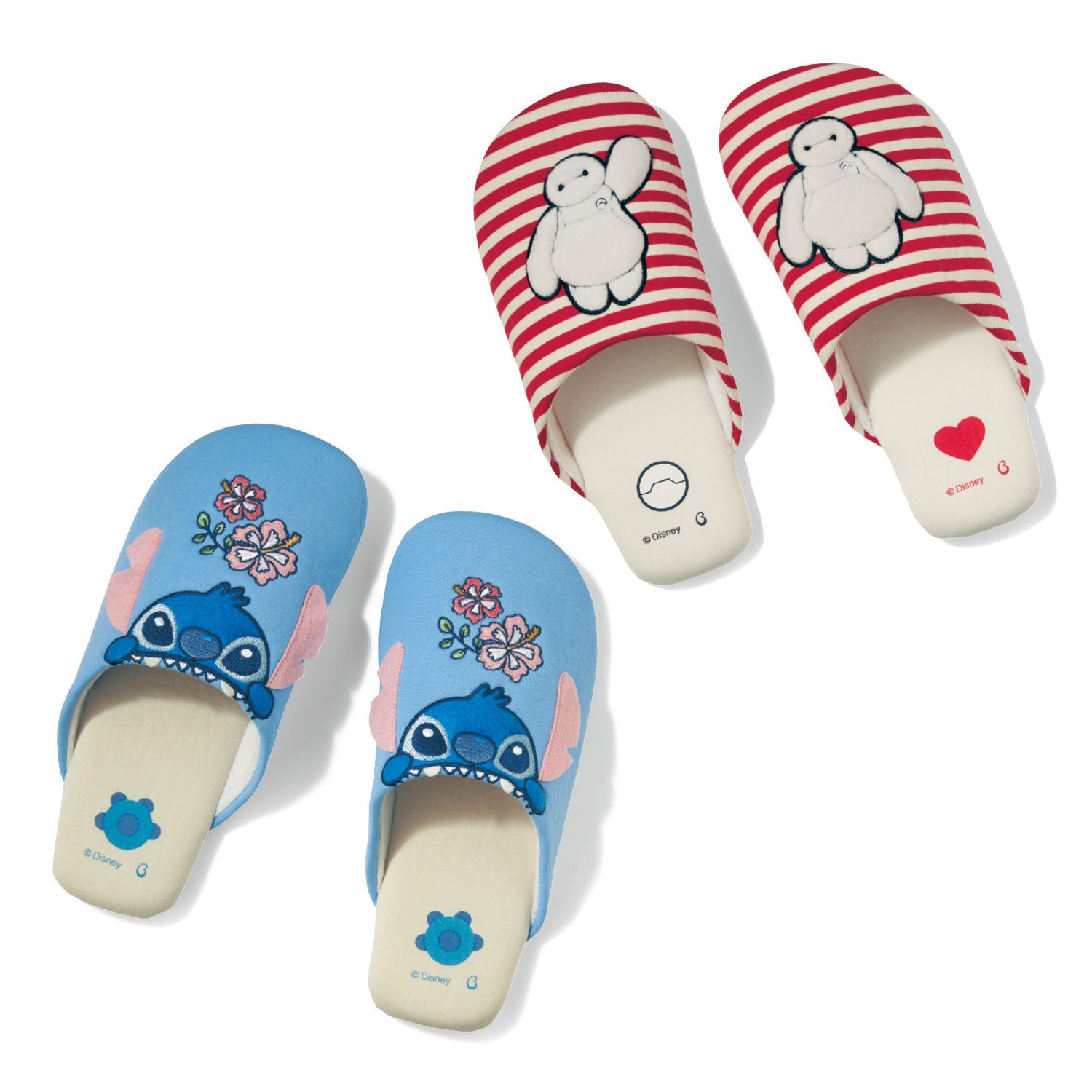 日本千趣會 - 迪士尼室內拖鞋-杯麵-紅白條紋 (23-25cm)