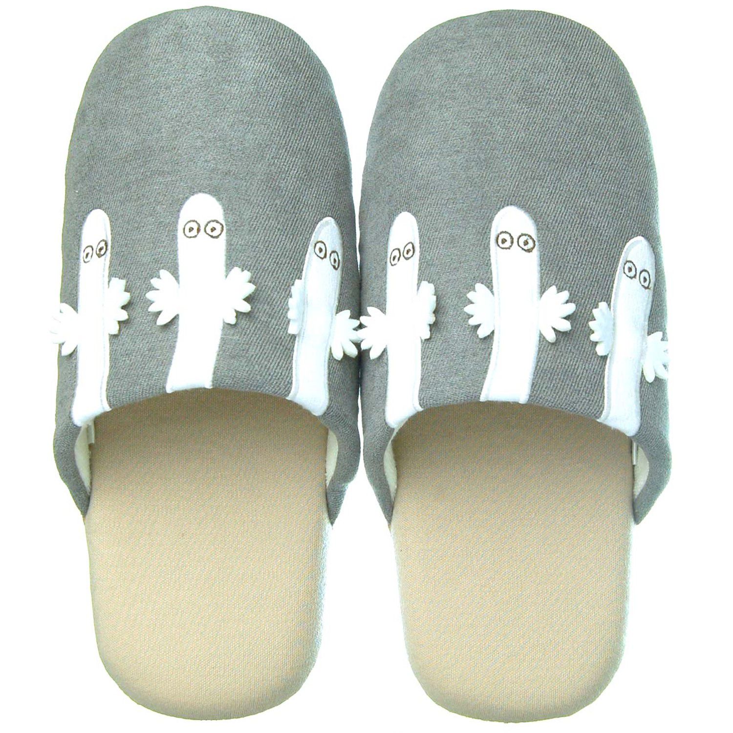 日本千趣會 - 嚕嚕咪 刺繡質感室內拖鞋-灰 (M(22-24cm))