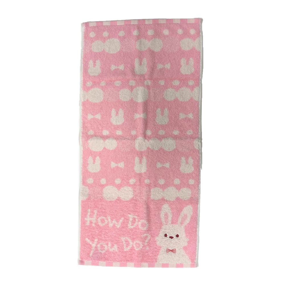 akachan honpo - 有機棉洗臉巾-動物-粉紅色 (34cm×80cm)