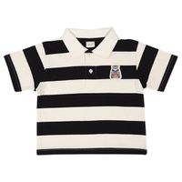 akachan honpo - 短袖POLO衫-橫紋-黑色