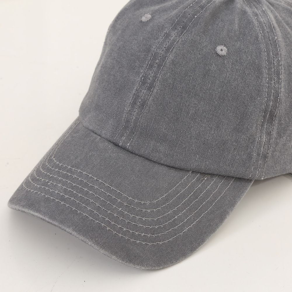 復古水洗風百搭休閒遮陽棒球帽-橘色 (57cm)