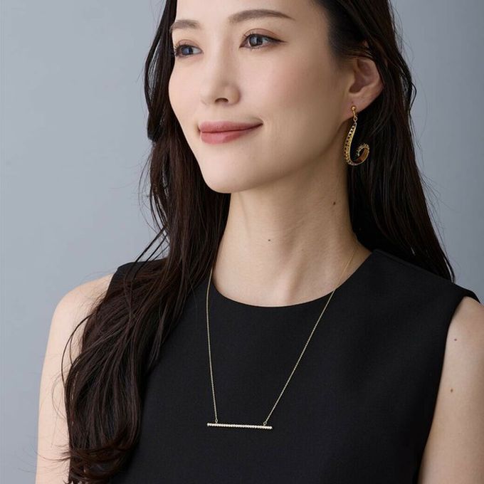 日本 Melody Accessory - 日本製 典雅華美水鑽長項鏈-圓形