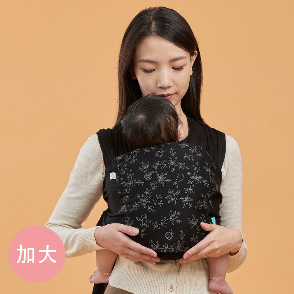 inParents - Snug 懷旅揹⼱ - 穿衣式嬰兒安撫揹巾-加大版 size 2-自信黑
