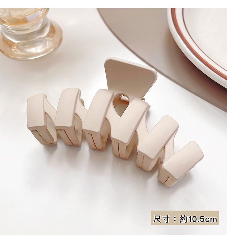 百搭奶咖啡色系抓夾-花朵-卡其色