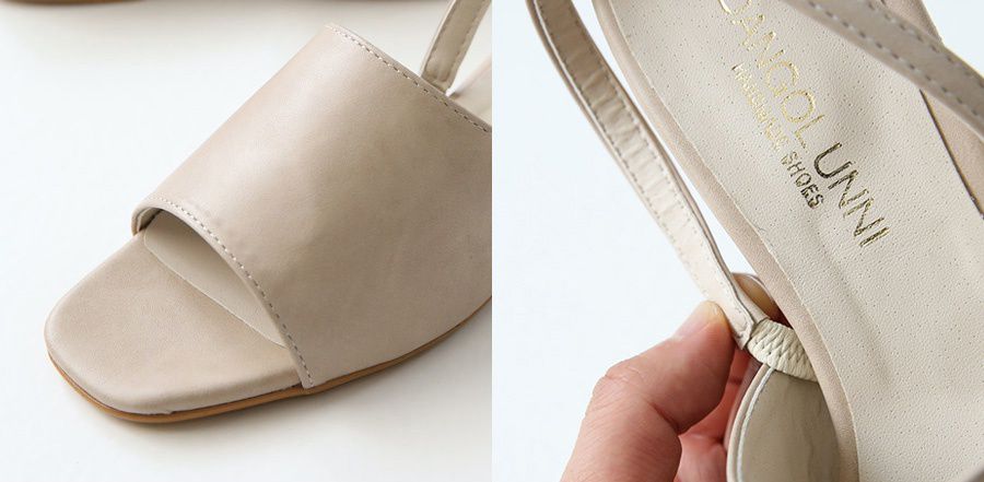 韓國 Dangolunni - 3cm寬面優雅細帶涼鞋-白