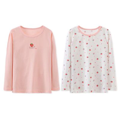 MAMDADKIDS - 透氣圓領長袖家居服(兩件組)-可愛草莓-粉+白
