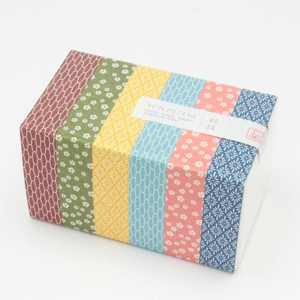 日本文具代購 - MT 日本製紙膠帶超值多入組-和紋6色-15mm