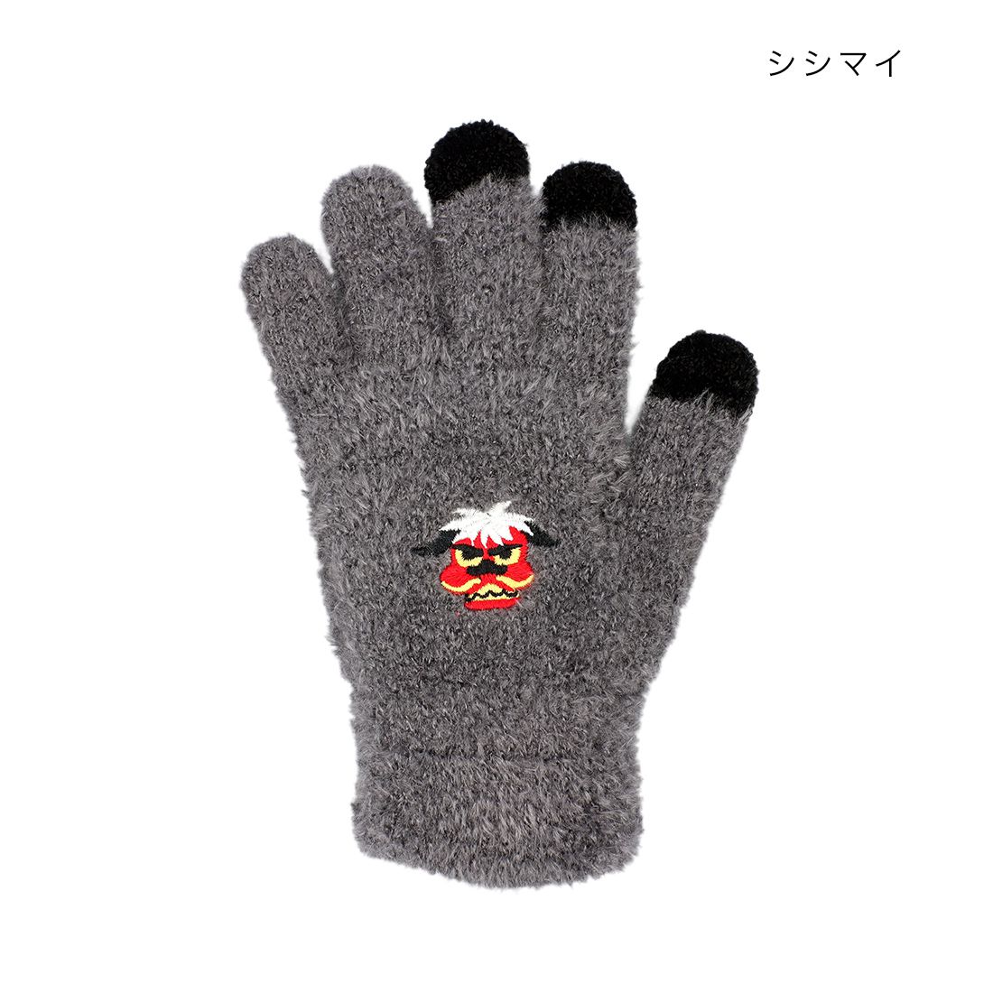 日本 TOMO - 大人可觸控短絨保暖手套-不倒翁-淺米