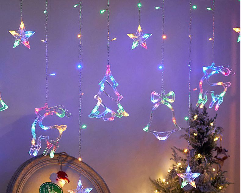 聖誕節鈴鐺麋鹿LED彩燈-彩色光 (長度約300cm)