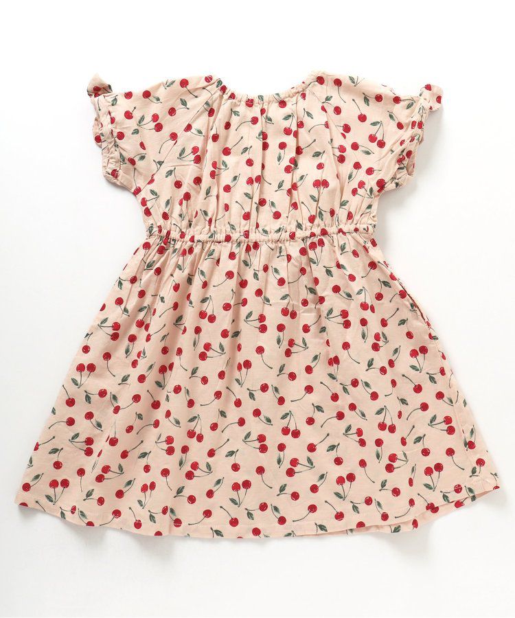 日本 apres les cours - 袖緞帶滿版印花束腰洋裝-格紋-黑白