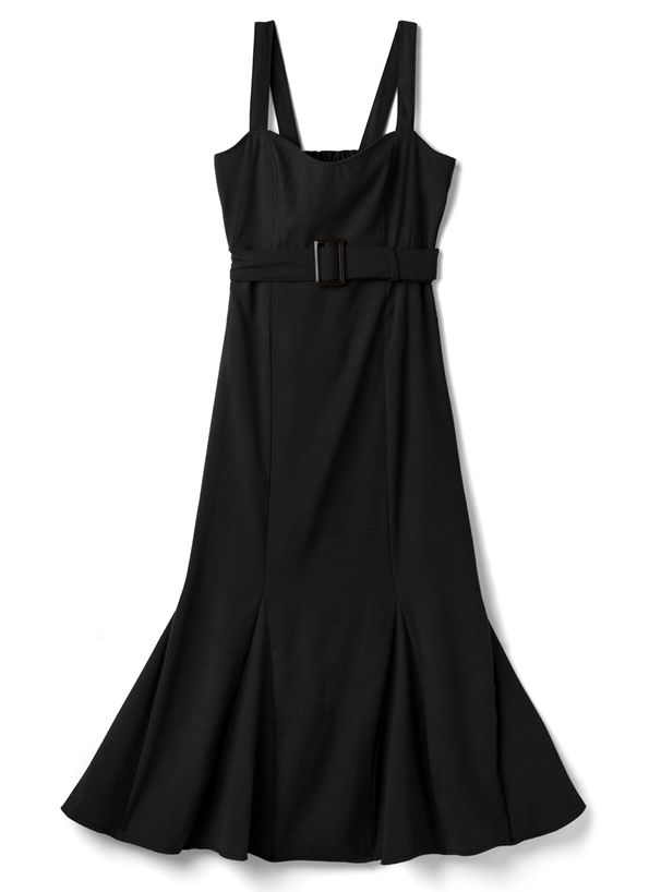 日本 GRL - 麂皮感愛心領魚尾吊帶裙-罌粟粉