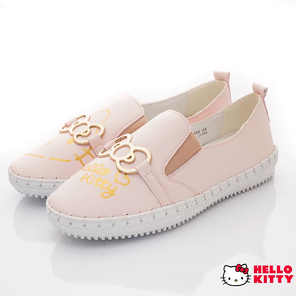 HELLO KITTY - 凱蒂貓皮質不對稱休閒鞋款(大童款)-粉