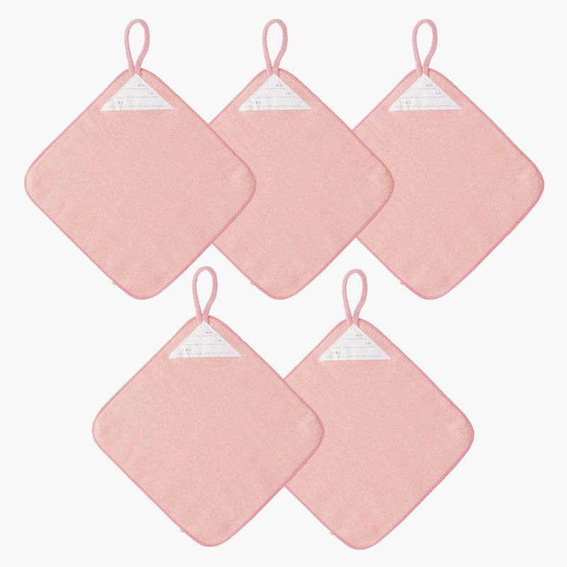 日本千趣會 - 吸水擦手巾/手帕五件組-粉紅