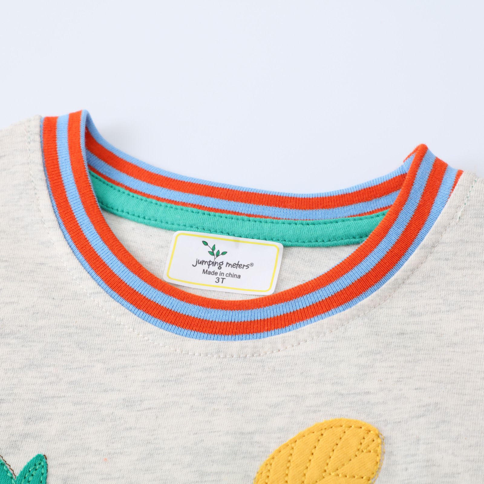 Jumping meters - 棉質圓領長袖連身洋裝-可愛松鼠-灰色